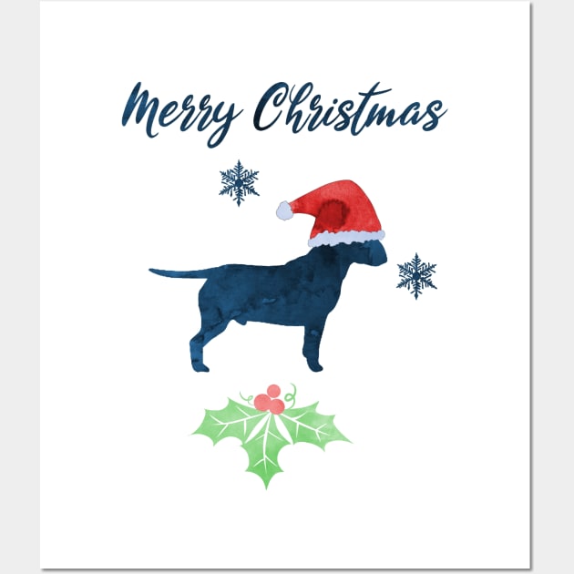 American Pit Bull Terrier - Christmas Wall Art by TheJollyMarten